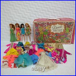 VTG 70s Diana Dolls Topper Dawn Clones with Case & 30+ Pcs of Clothes TLC Read
