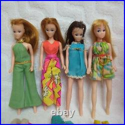 VTG 70s Diana Dolls Topper Dawn Clones with Case & 30+ Pcs of Clothes TLC Read