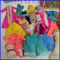 VTG 70s Diana Dolls Topper Dawn Clones with Case & 30+ Pcs of Clothes TLC Read