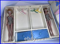 VTG Barbie Bubblecut & Midge Flip Hair Dolls Bathing Suits Case +More 1960's LOT