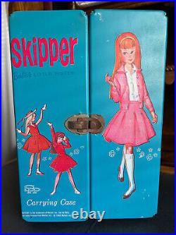Vintage 1960's Skipper & Skooter Dolls With Carry Case Clothes And Accessories