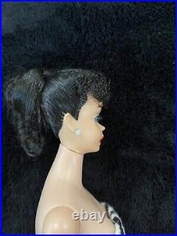 Vintage 1961 Raven Brunette Ponytail Barbie #5 Doll No. 5 with Case & Clothes Lot