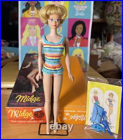 Vintage 1964 American Girl Blonde Midge Bend Leg #1080 VHTFStunning DollMIB