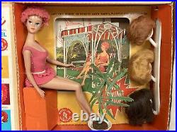 Vintage 1964 Miss Barbie Doll # 1060 with Box, Swing, Wigs, Planter, Mint