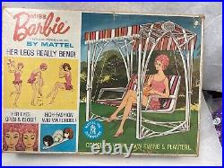 Vintage 1964 Miss Barbie Doll # 1060 with Box, Swing, Wigs, Planter, Mint