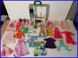 Vintage 1968 World Of Barbie Vinyl Case Mixed Lot Barbies Topper WOL Clothes