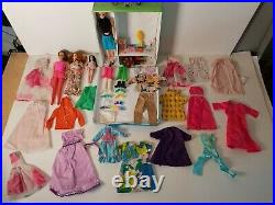Vintage 1968 World Of Barbie Vinyl Case Mixed Lot Barbies Topper WOL Clothes