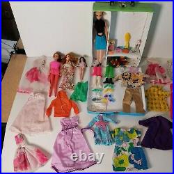 Vintage 1968 World Of Barbie Vinyl Case Mixed Lot Barbies Topper WOL Clothes