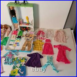 Vintage 1968 World Of Barbie Vinyl Case Mixed Lot Barbies Topper WOL Clothes