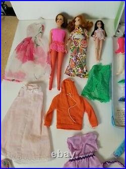 Vintage 1968 World Of Barbie Vinyl Case Mixed Lot Barbies Topper WOL Clothes