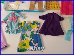 Vintage 1968 World Of Barbie Vinyl Case Mixed Lot Barbies Topper WOL Clothes