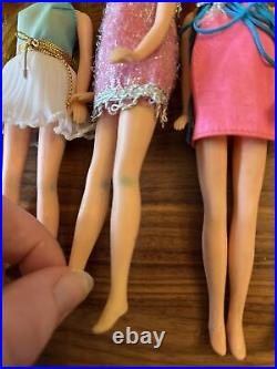 Vintage 1970 Lot of 7 Topper's Dawn Dolls With Outfits Dresses Tops