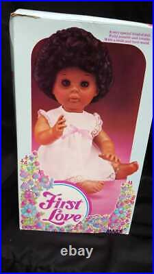 Vintage 1979 FIRST LOVE Black Doll Poseable Doll in Original Box Louis Marx Mint