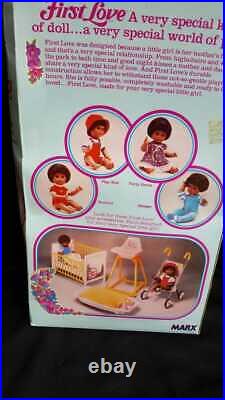 Vintage 1979 FIRST LOVE Black Doll Poseable Doll in Original Box Louis Marx Mint