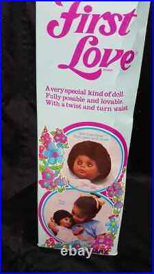 Vintage 1979 FIRST LOVE Black Doll Poseable Doll in Original Box Louis Marx Mint