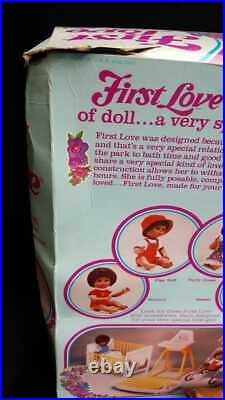 Vintage 1979 FIRST LOVE Black Doll Poseable Doll in Original Box Louis Marx Mint