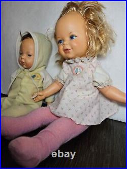 Vintage 1980 Mattel 15 Love N Touch Real Sister & 1979 12 Baby