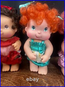 Vintage 1980s Hallmark Hugga Bunch Vinyl Doll Lot of 7