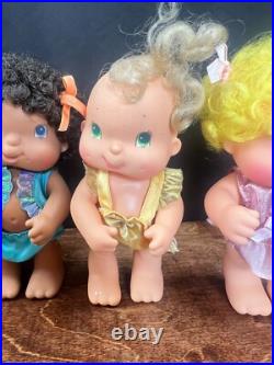 Vintage 1980s Hallmark Hugga Bunch Vinyl Doll Lot of 7
