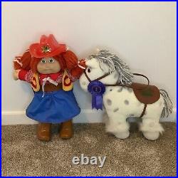 Vintage 1984 Show Pony & 1985 Cabbage Patch Kids Cow Girl Red Hair Green Eyes