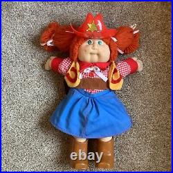 Vintage 1984 Show Pony & 1985 Cabbage Patch Kids Cow Girl Red Hair Green Eyes