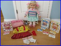 Vintage 1985 Cricket Lot 25 Doll, Outfits, Books, Tapes, Bag, Chair Works