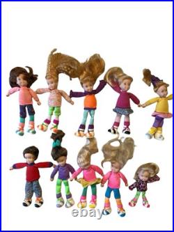 Vintage 1990 Playground Kids Lot of 10 Dolls ERTL Multi Colored