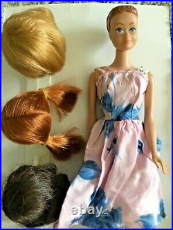 Vintage 60's Fashion Queen Midge Barbie w Org Headband wigs on stand lot