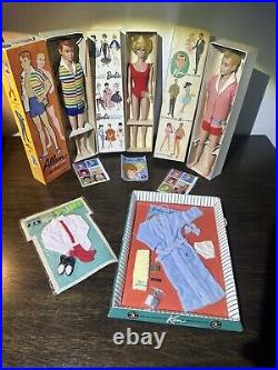 Vintage Allan Barbie Ken Dolls BOXES DETAILS & WRIST TAG All Original & Clothes