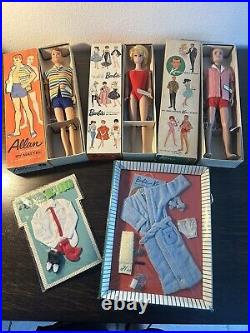 Vintage Allan Barbie Ken Dolls BOXES DETAILS & WRIST TAG All Original & Clothes