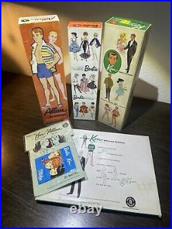 Vintage Allan Barbie Ken Dolls BOXES DETAILS & WRIST TAG All Original & Clothes