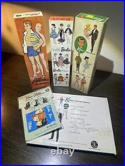 Vintage Allan Barbie Ken Dolls BOXES DETAILS & WRIST TAG All Original & Clothes