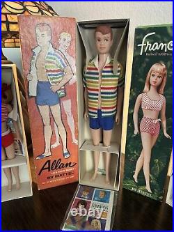 Vintage Allan, Skooter, Francie, Skipper Barbie Dolls (By Barbie Mattel)