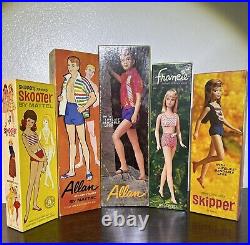 Vintage Allan, Skooter, Francie, Skipper Barbie Dolls (By Barbie Mattel)