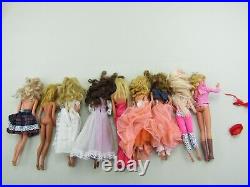 Vintage Barbie 1966 Lot Of 9 Dolls With Clothes Accessories Twist Turn Mattel