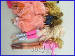 Vintage Barbie 1966 Lot Of 9 Dolls With Clothes Accessories Twist Turn Mattel