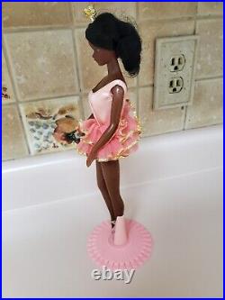 Vintage Barbie 1976 Ballerina Cara African American AA Doll with Stand and Roses