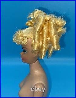 Vintage Barbie Doll OOAK Golden Blonde Hair Ponytail Repaint Reroot By Niccole