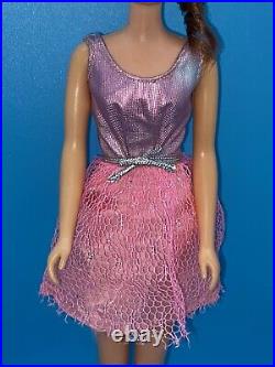 Vintage Barbie Doll OOAK Growin' Growing Hair Francie Dress Brunette By Niccole