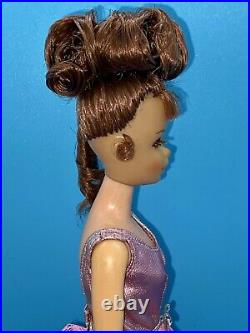 Vintage Barbie Doll OOAK Growin' Growing Hair Francie Dress Brunette By Niccole