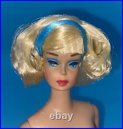 Vintage Barbie Doll OOAK Side Part American Girl Platinum Hair Head By Niccole