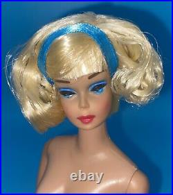 Vintage Barbie Doll OOAK Side Part American Girl Platinum Hair Head By Niccole