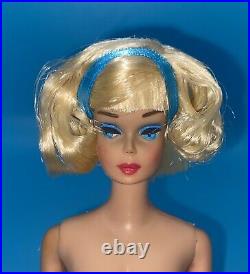 Vintage Barbie Doll OOAK Side Part American Girl Platinum Hair Head By Niccole