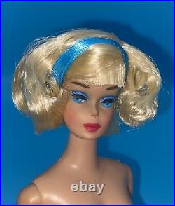 Vintage Barbie Doll OOAK Side Part American Girl Platinum Hair Head By Niccole