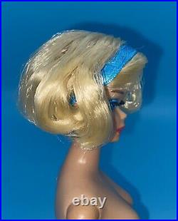 Vintage Barbie Doll OOAK Side Part American Girl Platinum Hair Head By Niccole