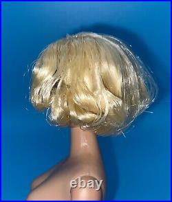 Vintage Barbie Doll OOAK Side Part American Girl Platinum Hair Head By Niccole