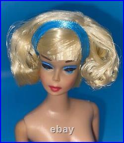 Vintage Barbie Doll OOAK Side Part American Girl Platinum Hair Head By Niccole