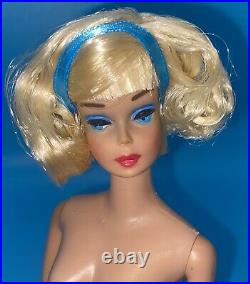 Vintage Barbie Doll OOAK Side Part American Girl Platinum Hair Head By Niccole