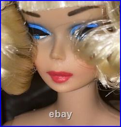 Vintage Barbie Doll OOAK Side Part American Girl Platinum Hair Head By Niccole