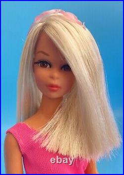 Vintage Barbie Doll VTG OOAK Sun Sun Francie Repaint Platinum Reroot By Niccole